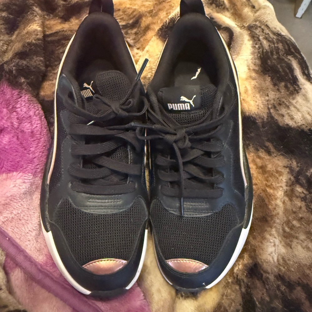 Puma Black and Rose Gold Sneakers